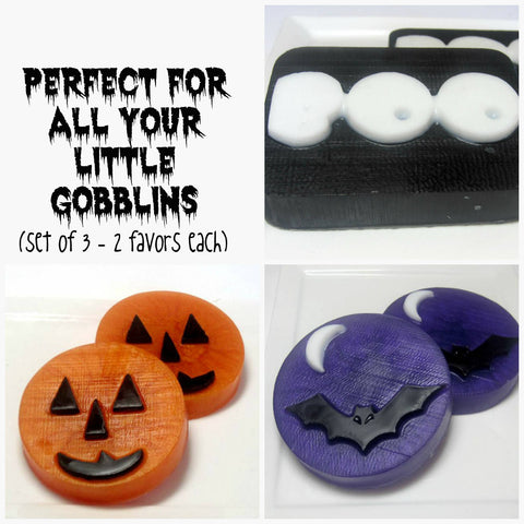 Bat, Ghost and Pumpkin - 6 Soaps - 2 Favors each