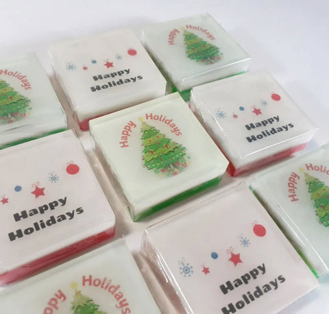 Happy Holidays Image Soap Favor