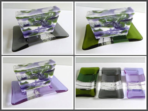 Lavender Chamomile Soap  (+ add on Fused Glass Soap Dish) Gift Set